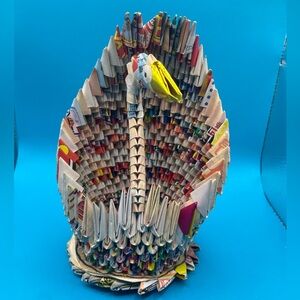 Handmade 3D Modular Origami Swan 7”